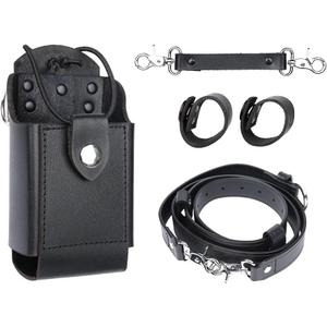 Leather Radio Holster Set, Fireman's Radio Strap, Anti-Sway Strap, Fits Motorola APX Series for Firefights, EMT, Security, Police Leather Radio Holster Set, Fireman's Radio Strap, Anti-Sway Strap, Fits Motorola APX Series for Firefights, EMT, Security, Police