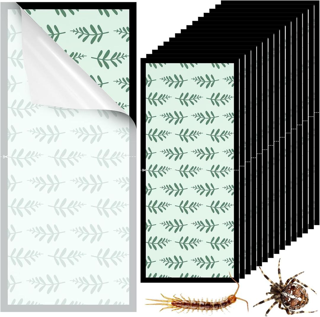 Qualirey 16 Pack Insect Traps 16 x 7 Inch Extra Large Pre-baited Traps Non-Toxic Sticky Glue Board Indoor for Most Crawling Insects, Small Snake, Bug, Spider, Cricket, Scorpion, Cockroach, Centipede