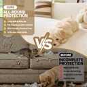 VANJOROY Beige Oversized Couch Sofa Cover for 3-4 Cushion for Dogs Pets -Washable Chenille Couch Cover Sectional Sofa L-Shap, Couch Cover Protector Soft Sofa Slipcovers with Tassel,91"x 150"