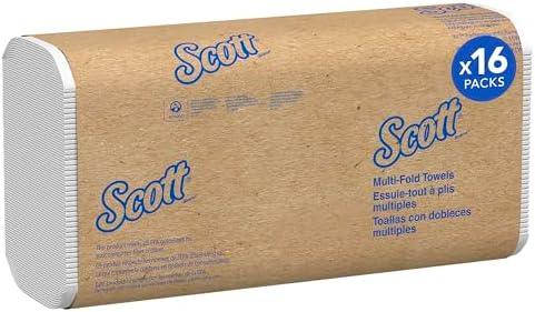Scott Professional Universal Multifold Paper Towels, Bulk (01840), Absorbency Pockets, White, 9.2'x9.4' Towel, Compressed, Compact (250 Sheets/Pack, 16 Packs/Case, 4,000 Sheet Total)