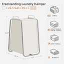 STORAGE MANIAC Metal Rack Laundry Hamper, 85L Large Laundry Basket with Convenient Handle, Freestanding Dirty Clothes Hamper for for Dorm, College, Small Space, Closet, Bedroom, Beige