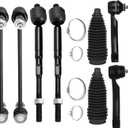 Front Inner Outer Tie Rod End w/Steering Boot fit for Nissan Sentra 2007 2008 2009 2010 2011 2012, Suspension Kit with Sway Bar Link - 8pc Set