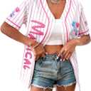 Magic Kingdom Baseball Shirt Women Princess Jersey Fairy Castle Graphic Tees Family Vacation Trip Short Sleeve Tops (X-Large, Pink)