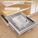 2 Pack Pull Out Cabinet Organizer With Raising Pad for Framed Cabinets,Expandable Width (13"-21") and Depth (17"-24"),3 Slide Rails Slide Out Drawers with Handle,No-Drill Roll Out Shelf,White