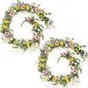 2Pcs 6.5 Ft Summer Flower Vine Garlands Artificial Wildflower Wisteria Lavender Daisy Spring Garland Not Withering Floral Wreath Garland All Year Round Home Decor for Indoor Outdoor Home Wedding Arch