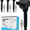 Set of 4 UF673 Ignition Coil Pack & Iridium Spark Plugs (1.4L L4) For Fiat 500 2012-2017,For Dodge Dart 2013-2016,Replace # C1828 68081914AC 68081914AB 68081914AA UF-673