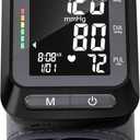 Wrist Blood Pressure Monitor - Automatic Blood Pressure Cuff for Home Use, Digital BP Monitor Wrist with Large Backlit Display, BP Cuff Wrist for Adults, 2x60 Memory, Fits 5.3"-8.5" (Black)