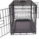 Amazon Basics Portable, Foldable Metal Wire Dog Crate with Removable Tray, Double Door, Divider Panel, Easy to Assemble, 30 x 19 x 21 in, Black