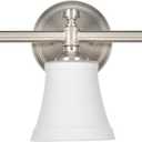 Bathroom Vanity Light Fixtures, Traditional Brushed Nickel 3 Lights Wall Sconce Lighting with Opal Glass Shade, Porch Wall Mount Light Fixture for Bathroom, Mirror Cabinets Hallway Stairs