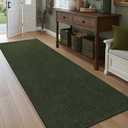 DEXI Hallway Runner Rug 36x120, Non Slip Long Rug for Entryway, Olive Green