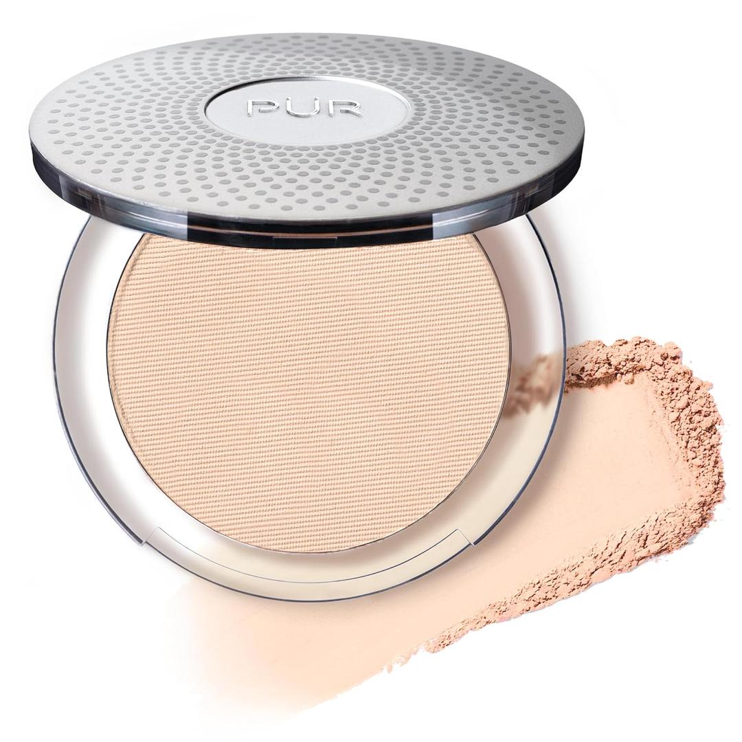PR MINERALS 4-in-1 Pressed Mineral Makeup Powder Foundation with SPF 15 - Concealer & Finishing Compact Pressed Powder for Face - Buildable Medium to Full Coverage Foundation Powder (Porcelain/LP4 - Fair Skin With Pink Undertones)