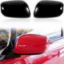 Car Door Rearview Mirror Cover Cap Housing Protective Cover For Exterior Mirrors Fit For Honda Fit Jazz 2009 2010 2011 2012 2013 (Red, Left Driver Side