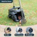 Stainless Steel Dog Pooper Scooper,40" Long Handle Swivel Bin and Rake,20 Waste Bags - Heavy Duty Portable Metal Poop Scooper for Large,Medium and Small Dogs