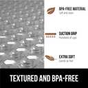 GORILLA GRIP Patented Square Shower Stall Mat, Small Bathtub Floor Mats for Stand Up Showers with Suction Cups and Drainage Holes, Machine Washable, Soft on Feet, Bathroom Accessories 21x21 Inch, Gray