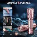 WdtPro Rechargeable Flashlights High Lumens, 1 Pack 10H Long Lasting Super Bright EDC Flashlights, LED Mini Tactical Flash Lights for Camping Emergency, Drop & Water Resistant Pink(Battery Included)