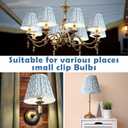 VIHOSE 6 Pcs Pleated Chandelier Lamp Shades 3" Top x 5.5" Bottom x 4.7" Slant Small Lampshades Clip on Bulb Classic Pleated Style Bulb Covers for Wall Sconces Pendant Lighting (Blue Tree)