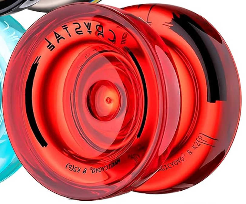 MAGICYOYO K2 Crystal Black Yoyo Professional, Responsive Yoyo for Kids Beginners with Extra Unresponsive Yo Yo Bearing, Pro Plastic Trick Yo Yo for Adults+12 Stings+Bearing Removal Tool+Storage Bag