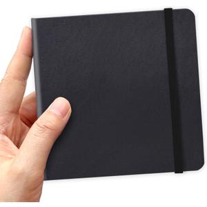 5" x 5" Square Handy Pocket Hardcover PU Leather Sketchbook,80 Sheets 110 GSM Premium Black Paper, Acid Free Art Black Sketch Book Artistic Drawing Painting Writing for Beginners Artists.Black Paper