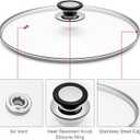 Tempered Glass Lid with Heat Resistant Handle,10.5"/26cm, Clear