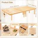60"x30" Wooden Folding Picnic Table, Portable Low Floor Table with Beach Outdoor Camping Mat, Ideal for Camping, Wedding, Music Festival, Garden, Party
