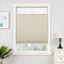 Joydeco No Tools No Drill Blinds for Indoor Windows, Cordless Window Blinds Cellular Shades Top Down Bottom Up Blackout Honeycomb Blinds Thermal Insulated Noise Reduction (Beige, 28" W x 64" H)
)