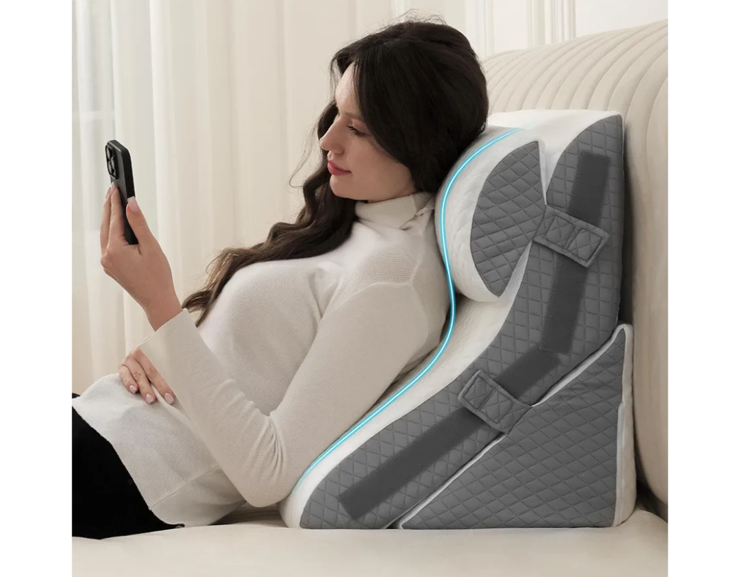 Bed Wedge Pillow for Sleeping Orthopedic Wedge Pillows Set 9&12&16&20 Inches Adjustable Memory Foam Reading Pillow for Acid Reflux Relief Ergonomic Incline for Back Pain, Size 24"X20"X16"