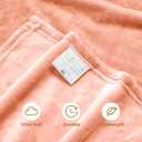 DREAMNINE Super Soft Fuzzy Fleece Throw Blanket for Couch Sofa 50" x 60", Decorative Solid Lightweight Velvet Blanket for Chair, Cozy Accent Shaggy Micro Plush Flannel Blankets for Bedroom Dorm, Peach
