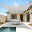 SunnyRoyal 20'x20' Sun Shade Sail Rectangle UV Block Sunshade Canopy Awning Shade Cloth for Outdoor Patio Garden Swimming Pool (Light Grey)