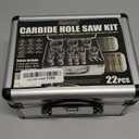 22PCS Carbide Hole Saw Kit for Metal - Heavy Duty TCT Hole Cutter Drill Bits Set with Titanium Pilot & 3 L-Wrench, for Stainless Steel,Iron,Aluminum,Metal