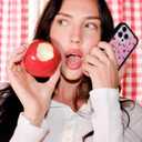 Wildflower Cases - Apple A Day, Compatible with Apple iPhone 16 Pro | Red Fruit Green Plaid Popular Aesthetic Cute Trendy - Protective Black Bumper, 4ft Drop Test Certified, Women Owned Small Business