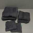Elvana Home Ultra Soft 6 Pack Cotton Towel Set, Contains 2 Bath Towels 28x55 inch, 2 Hand Towels 16x24 inch & 2 Wash Coths 12x12 inch, Ideal Everyday use, Compact & Lightweight - Charcoal Grey