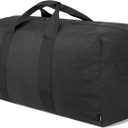 Storage Bag Black, Duffle Bag for Travel, Duffel Bag for Men Gear Bag for Storage Foldable Weekender Bag for Overnight Camping - Black 5x6x23 In