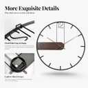 Cuspin 30 Inch Large Wall Clock, Modern Wood Metal Frame Silent Non Ticking Battery Operated Wall Clocks Decoration for Living Room, Bedroom, Kitchen, Minimalist Walnut Dial Arabic Numerals