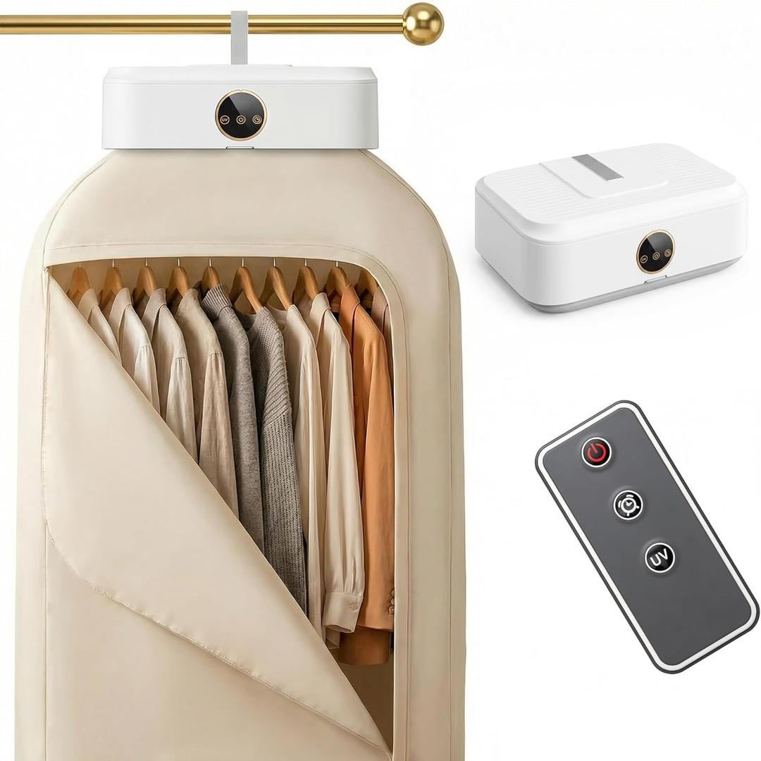 Portable Clothes Dryer, 600W Fast Drying Mini Dryer for Apartments, Travel and RV, Compact Quiet Machine with Remote Control, 3 Timer Settings and Foldable Dry Bag