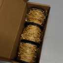 Artisanal Yarn Collection Multifiber Multicolored Fancy Yarn with Golden Beads for Knitting Crocheting Crafts DIY, Set of 3 Rolls (Golden Beads)