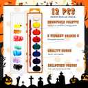 Watersay Halloween Pumpkin Watercolor Paint Set 8 Washable Colors with Brushes Water Color Painting Kit for Halloween Painting Kit Gift Party Supplies(12 Pack)