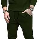 Uni Clau Men's Tracksuit 2 Piece Set Sweatsuits hoodies and Sweatpants Athletic jogging suits sets Casual (Green, XXXL)