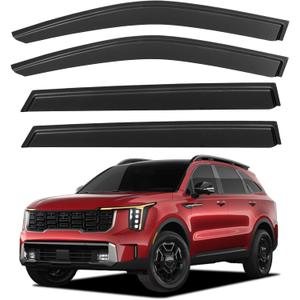 Window Visors Rain Guards Shield for 2021 2022 2023 2024 2025 2026 Kia Sorento, Out-Channel Window Vent Wind Deflectors Visors Shades for 21-26 Sorento