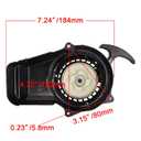 RUTU Pull Start Fit 50cc Moto,Thicken Aluminum Alloy Recoil Starter for 2 Stroke Engine 49cc 47cc Pocket Dirt Bike Kids Pit Bike,Black