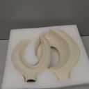 Snuggle Hollow Ceramic Vase Set of 2, Nordic Modern Boho ins Style Decorative Ceramic Aesthetic Flower Vase for Home Decor (Milky White W 6.3" X H 8.4") (Large Cream White)