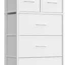 SONGMICS Tall Dresser for Bedroom, 5 Fabric Drawers with Steel Frame, 11.8"D x 19.9"W x 37.9"H