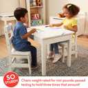 Melissa & Doug Wooden Kids Table & Chairs Set, Montessori, Homeschool Classroom Must Haves, Bedroom Furniture for Boys & Girls 3+, Child, White