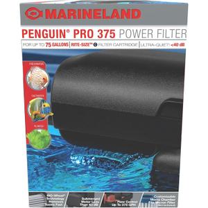 MarineLand Penguin PRO 375 Power Filter, Multi-Stage Aquarium Filtration for Up to 75 Gallons