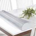 Vicwe Frosted Plastic Table Protector, 20 x 60 Inch, Clear for Multiple Tables - Dining, Nightstand, Writing Desk