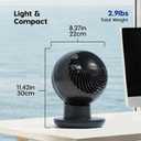 IRIS USA WOOZOO Air Circulator Fan with Remote, Oscillating Table Fan, 8 Speeds, 82ft Max Air Distance, 65 Tilt, Ultra Quiet DC Motor, Small Desk Fan for Bedroom, Office, Dorm, Black