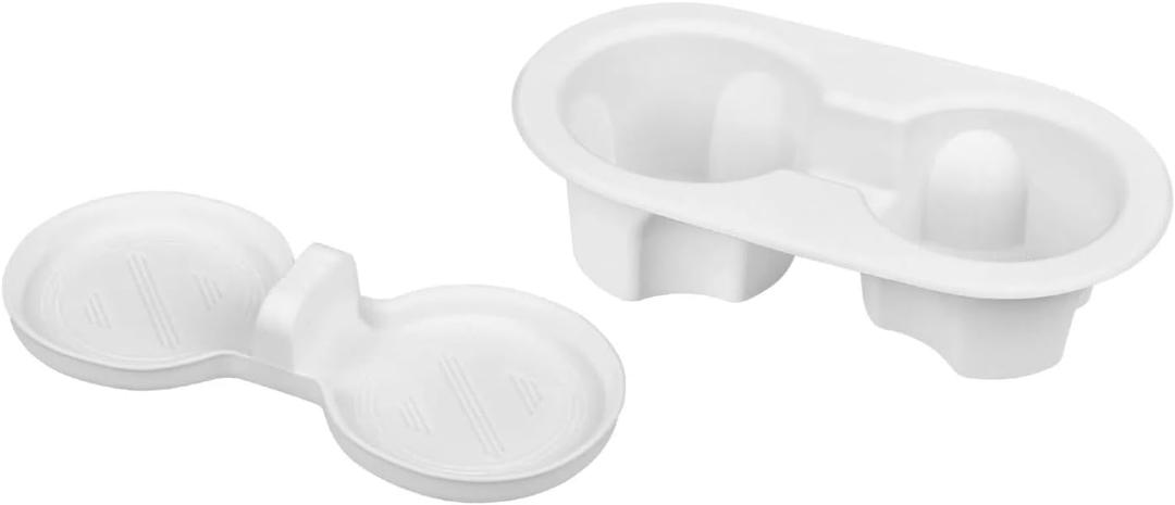 frani Cup Holder Set (2-Piece) Compatible with Tesla Model Y 2021-2026 & Juniper Refresh - Premium Silicone Inserts for Center Console & Rear Seats White