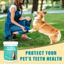 2 x Dog Teeth Dental Finger Wipes for Dogs & Cats No-Rinse Dog Finger Toothbrush Dog Plaque & Tartar Prevention with Brushing Beads Dog Breath Freshene 50pcs