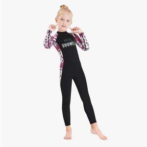 Full Body Kids Swimsuit One Piece Rash Guard Long Sleeve Wetsuit Skin for Girls Boys, XL