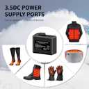 2Pack 5000mAh LI Polymer Battery Pack for Heated Gloves, Socks, Hats, Mittens, Vest, Jacket, Hand Muff, Boots, Hat, Knee Braces Suit Upgraded Version Battery with 8.4V DC Dual Battery Charger