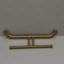 Brushed Gold Grab Bar for Bathroom 17 Inch, Zepolu Stainless Steel 2-in-1 Safety Handrail w/Double Toilet Paper Holder, Wall Mounted Balanced Support Bar Assist Handle for Senior Elderly Handicap